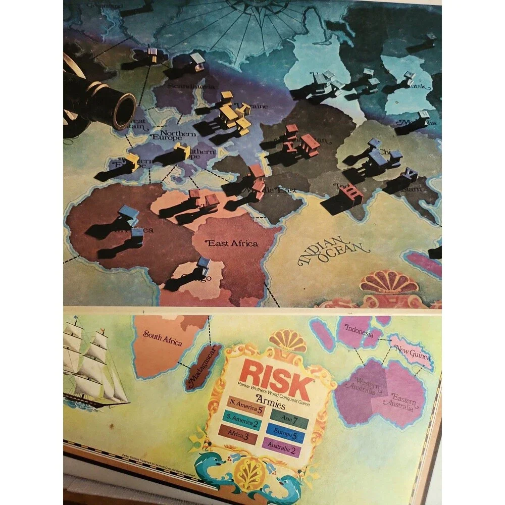 Vintage 1975 Board Game Risk Parker Brothers Complete